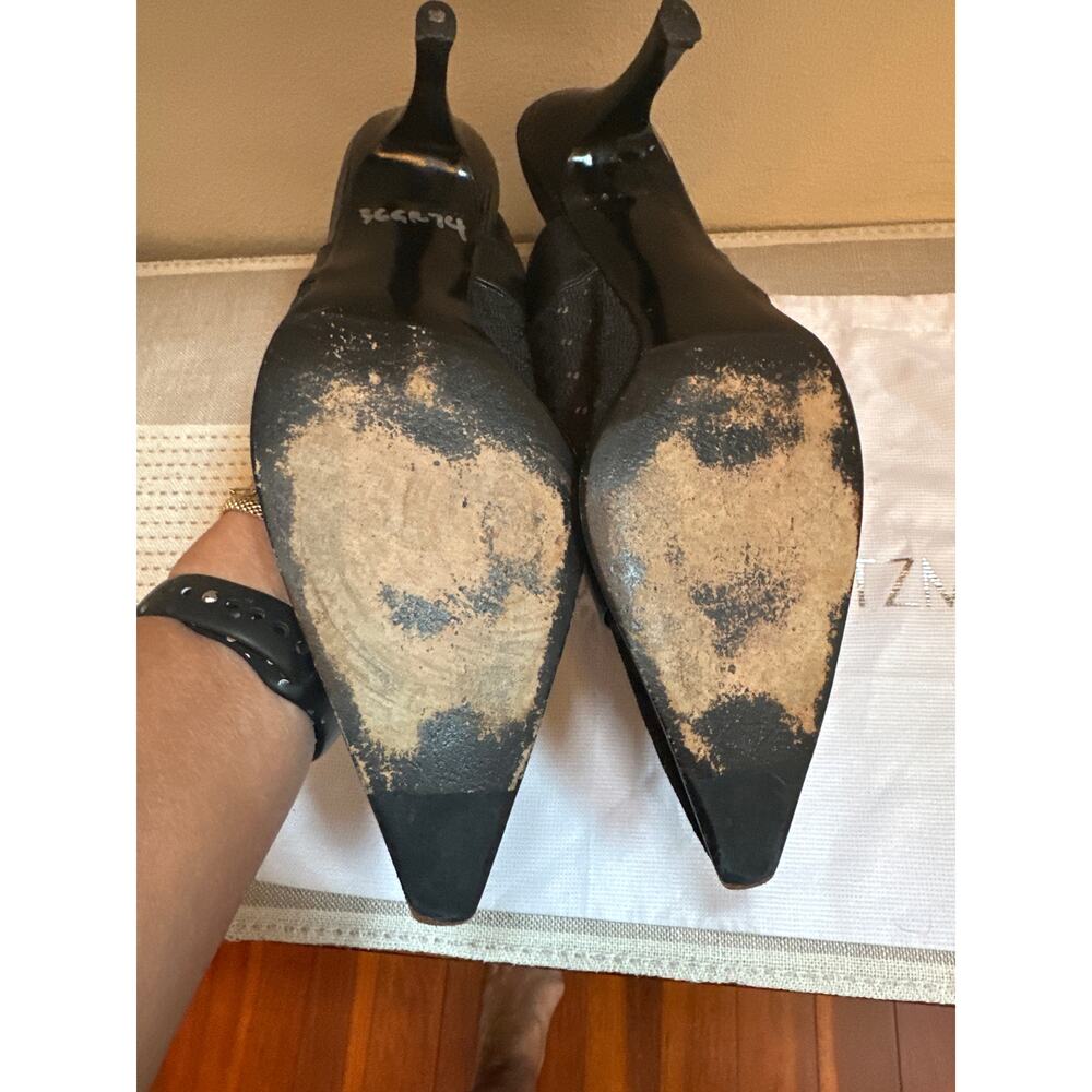 Stuart Weitzman Janet Black Mesh Y2k Slingback He… - image 7